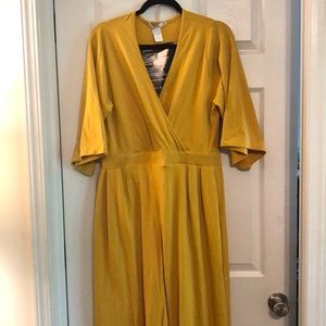 Rebdolls Mustard Deep-V Jumpsuit